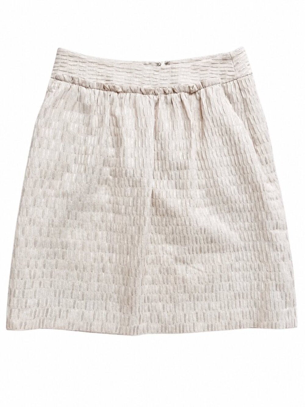 Talbots Petite Champagne Gold Metallic Textured Pocket Skirt 4P